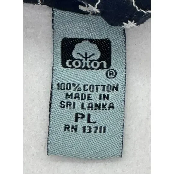 Marsh Landing Petites  Navy w/ White Flowers Button Down Sleeveless Vest PL - Picture 5 of 6